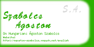 szabolcs agoston business card